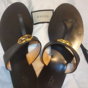 Authentic Gucci Flat Marmot Thong Sandals